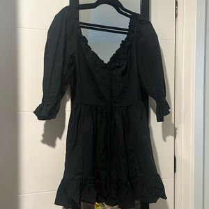 Hill House Samantha dress in black poplin